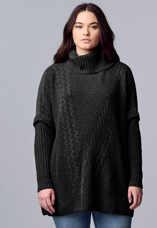 Simply Vera Vera Wang Cable Knit Traveling Poncho