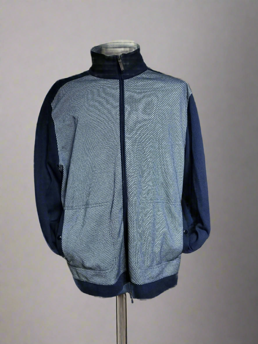 Tasso Elba Mens Jacquard Textured Knit Jacket