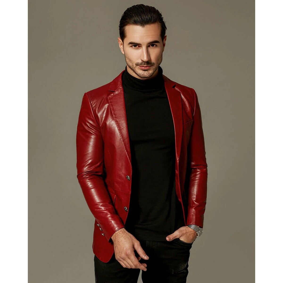 Red Leather Blazer