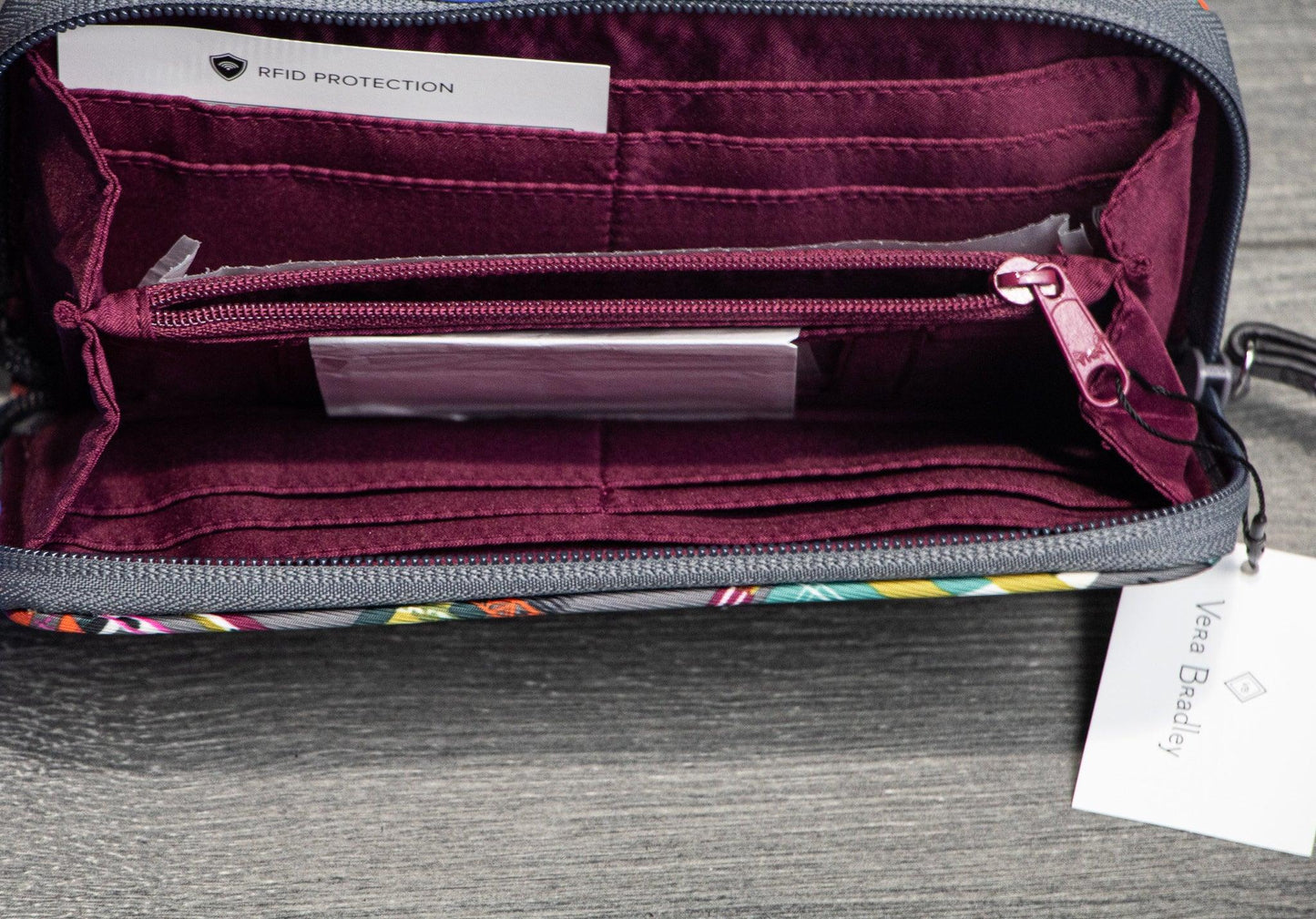 Vera Bradley Brown Midtown Rfid Wristlet Wallet