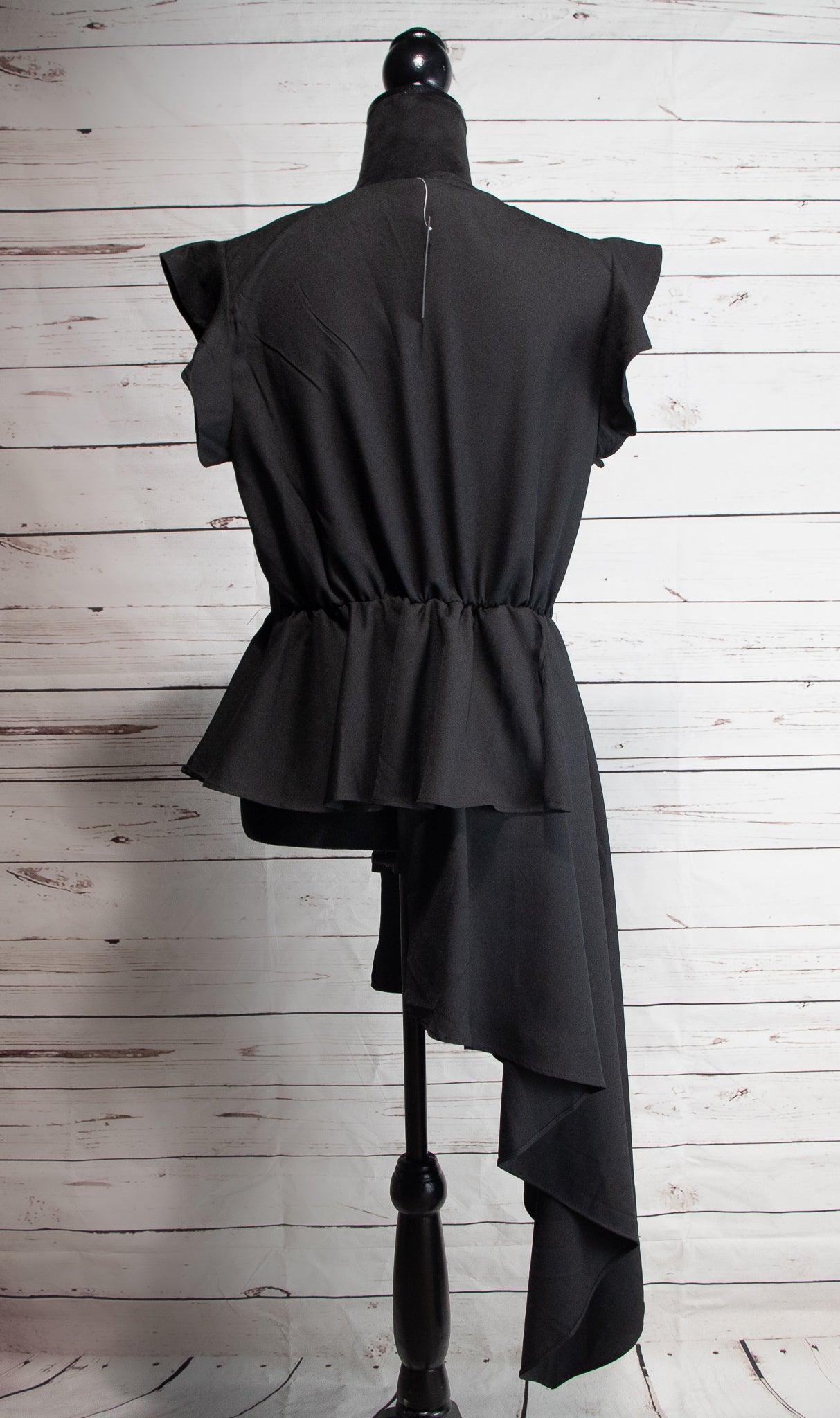 L.N.V. Peplum Top with Asymmetric Train