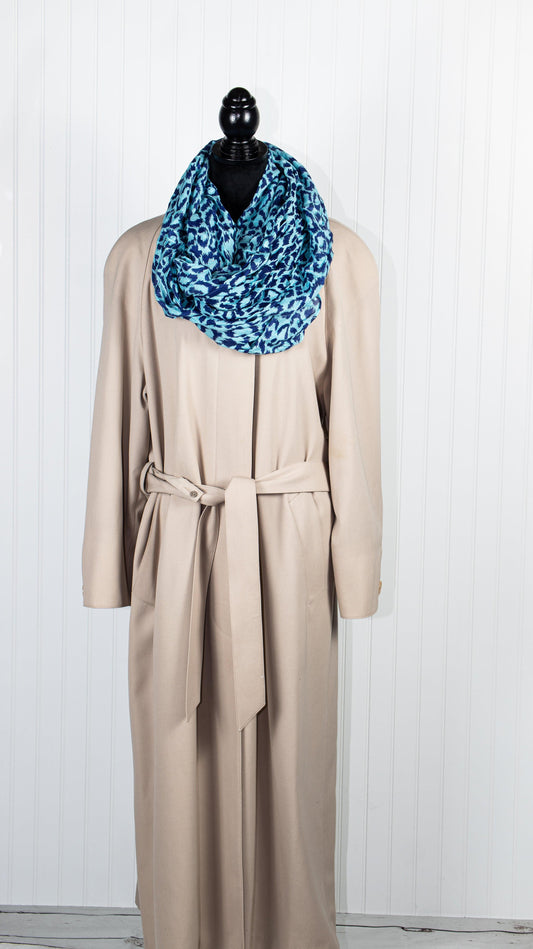 World Market Teal Cheetah Print Infinity Scarf