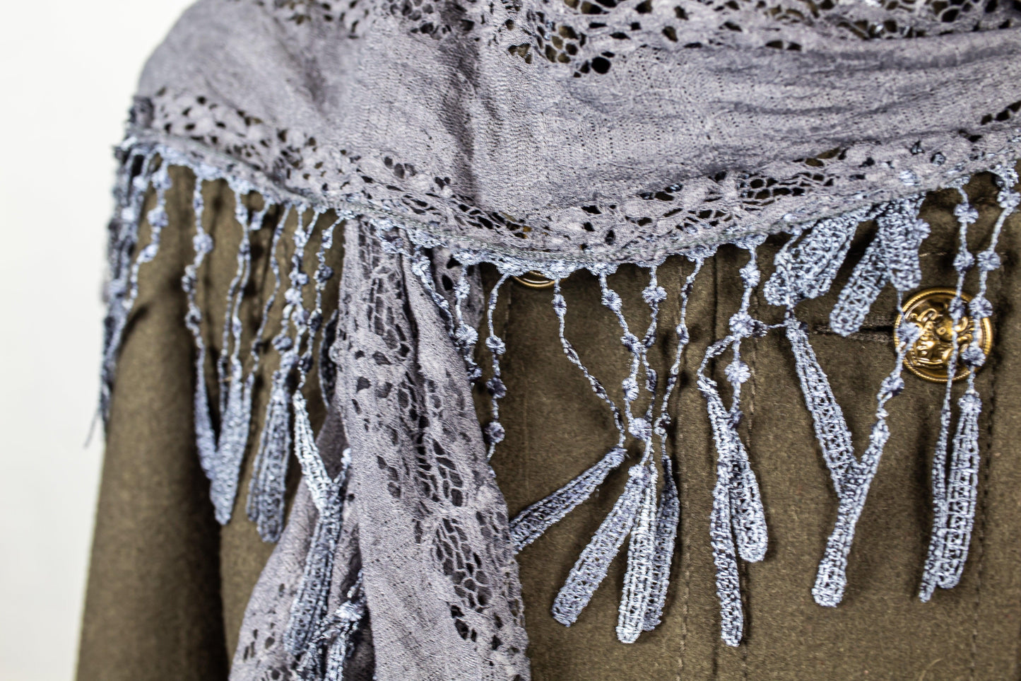 Charcoal Grey Mesh Scarf