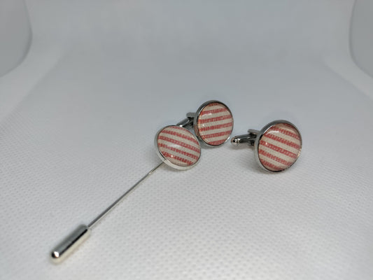Stripe Red cufflink set