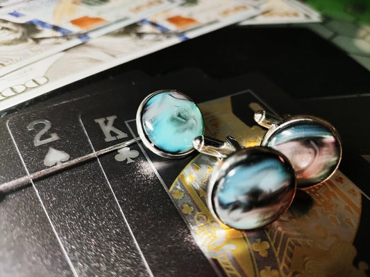 Black Shell Cufflink & Lapel pin set