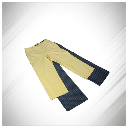 Chadwick's Women's Yellow and White Striped Capris