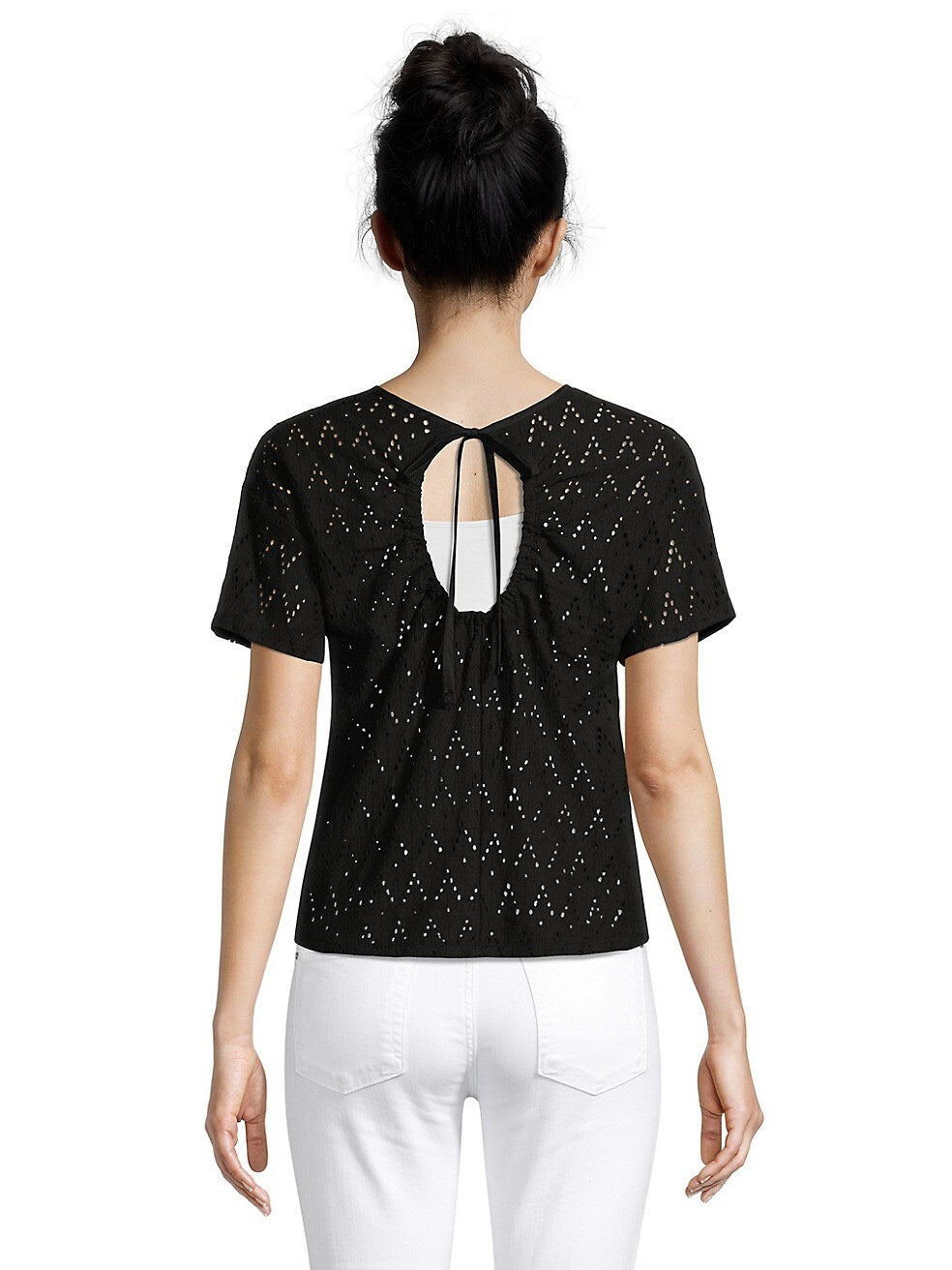 Black Tape Embroidery Blouse