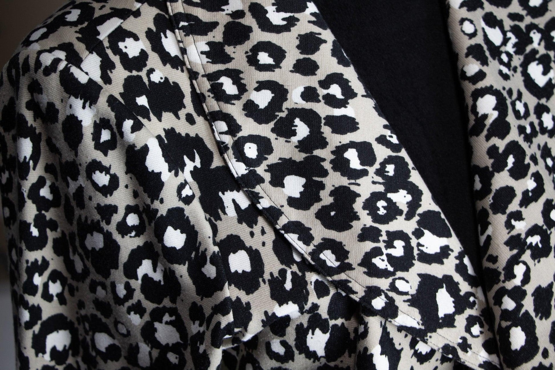 Calvin Klein Women's Beige Black Leopard Print Topper Jacket - Sons of SPPhillips