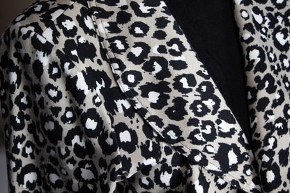Calvin Klein Women's Beige Black Leopard Print Topper Jacket - Sons of SPPhillips