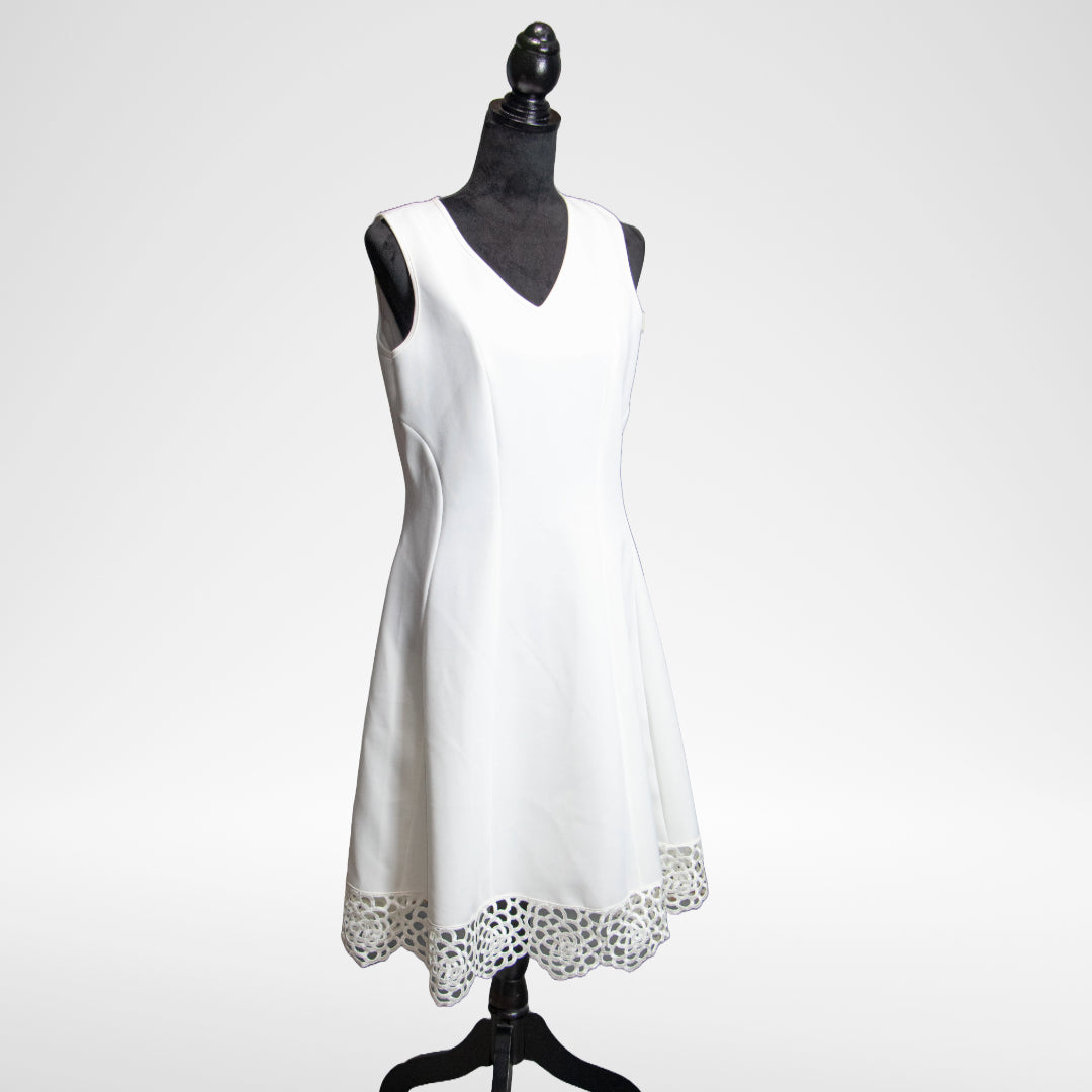 DONNA RICCO Women's V-Neck Sleeveless Fit & Flare Dress