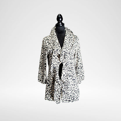 Calvin Klein Women's Beige Black Leopard Print Topper Jacket - Sons of SPPhillips