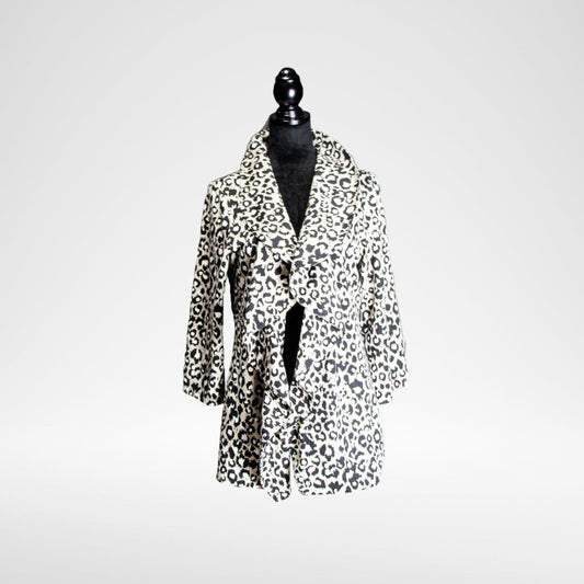 Calvin Klein Women's Beige Black Leopard Print Topper Jacket - Sons of SPPhillips