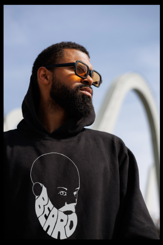 Beard Bro Gray Face Hoodie