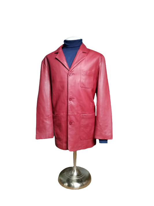 Red Leather Blazer