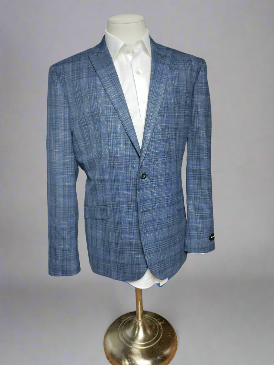 Express Extra Slim Plaid Blue Suit - Sons of SPPhillips