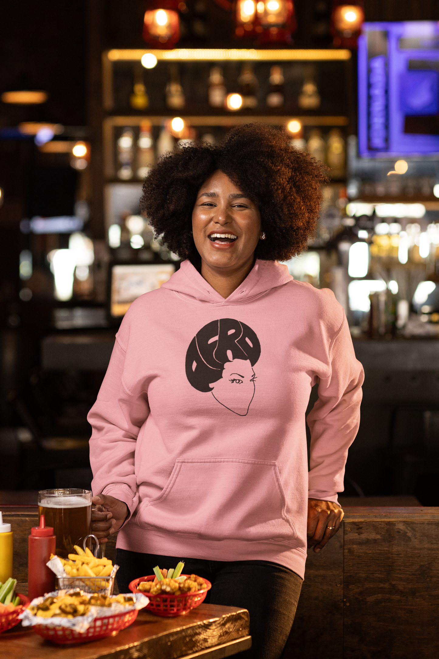 Sistah Fro Black Stencil Hoodie