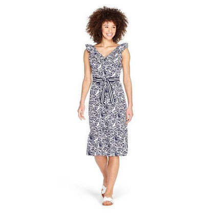 Vineyard Vines Blue White Printed Dress/model front 2 - Sons of SPPhillips