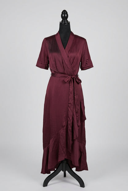 Nine West Ruffled Wrap Midi Dress