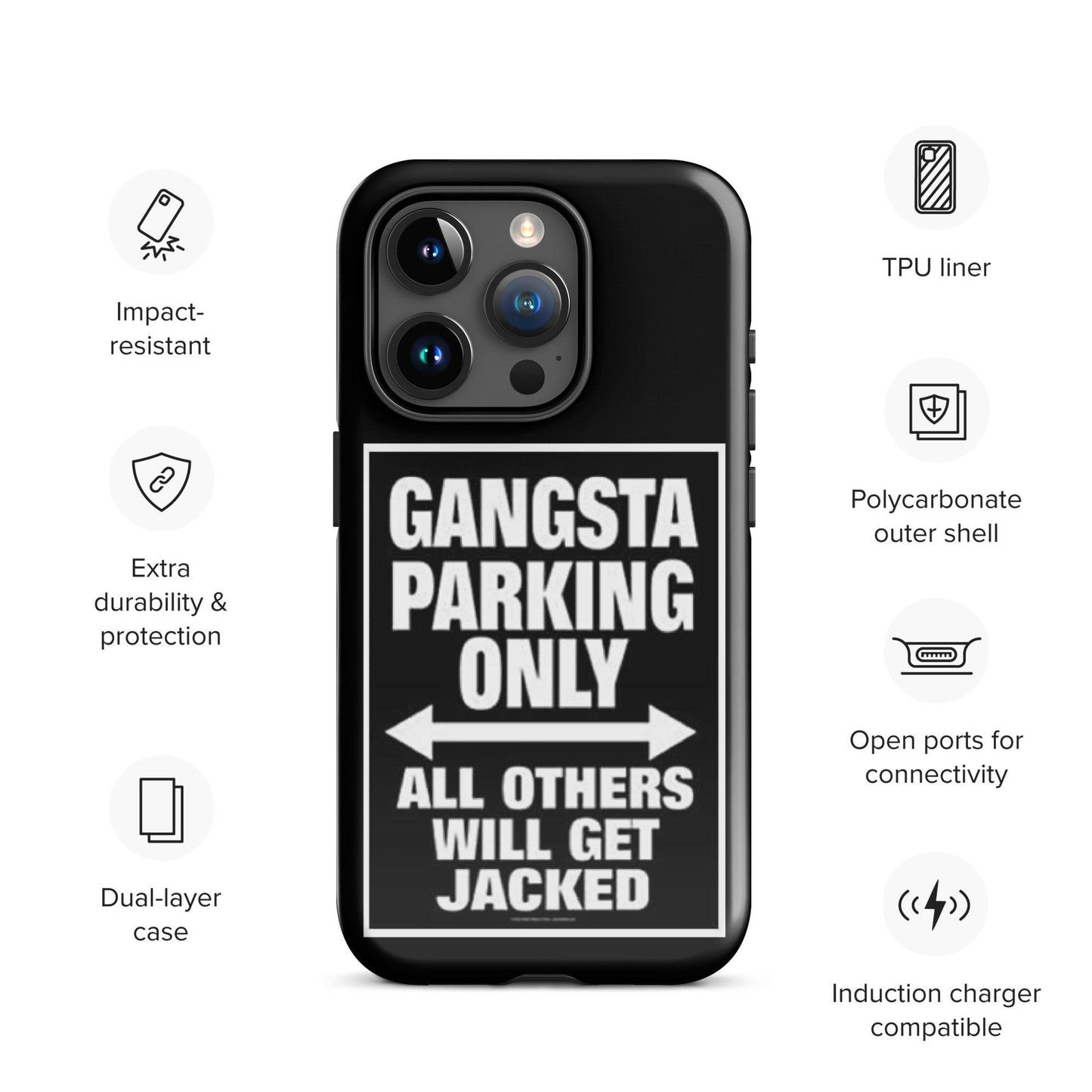 Gangsta Parking Black Tough Case for iPhone® - Sons of SPPhillips