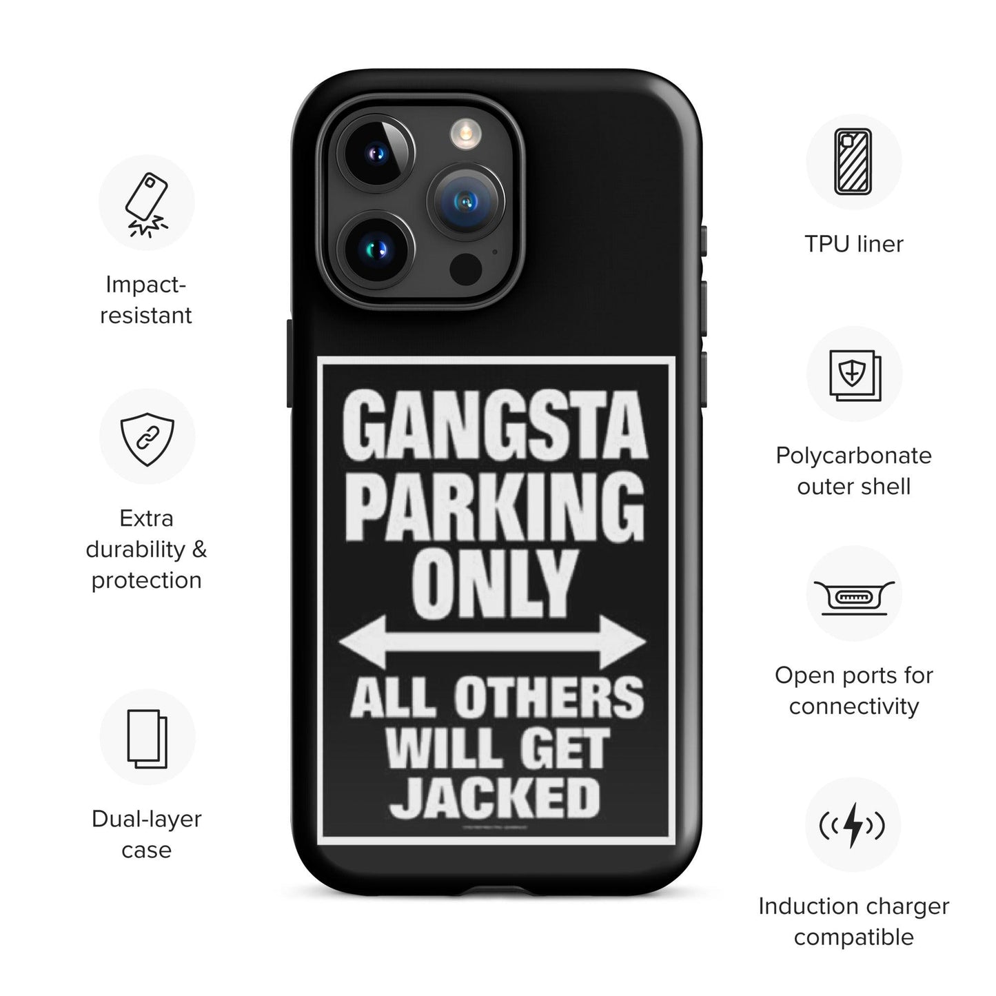 Gangsta Parking Black Tough Case for iPhone® - Sons of SPPhillips