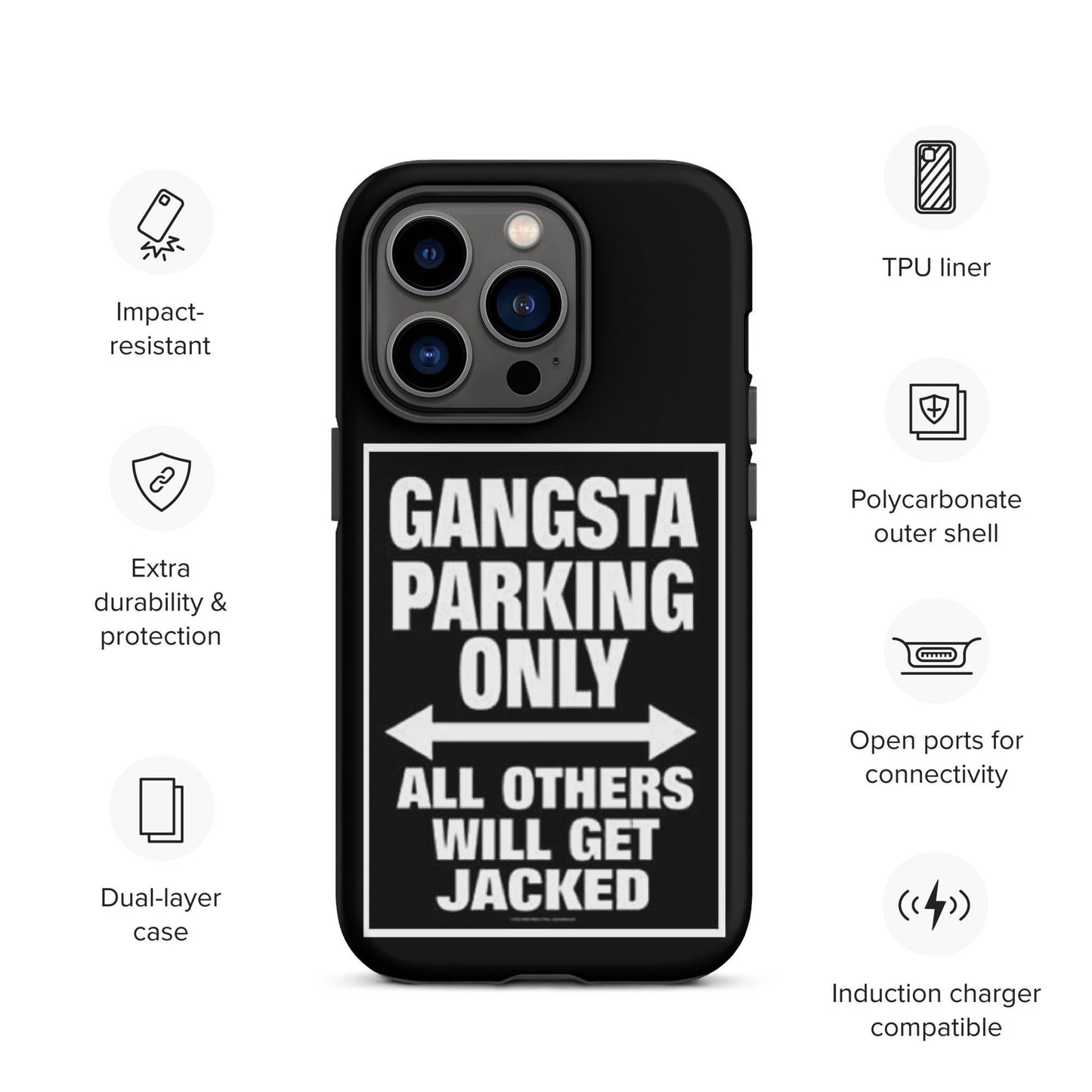 Gangsta Parking Black Tough Case for iPhone® - Sons of SPPhillips