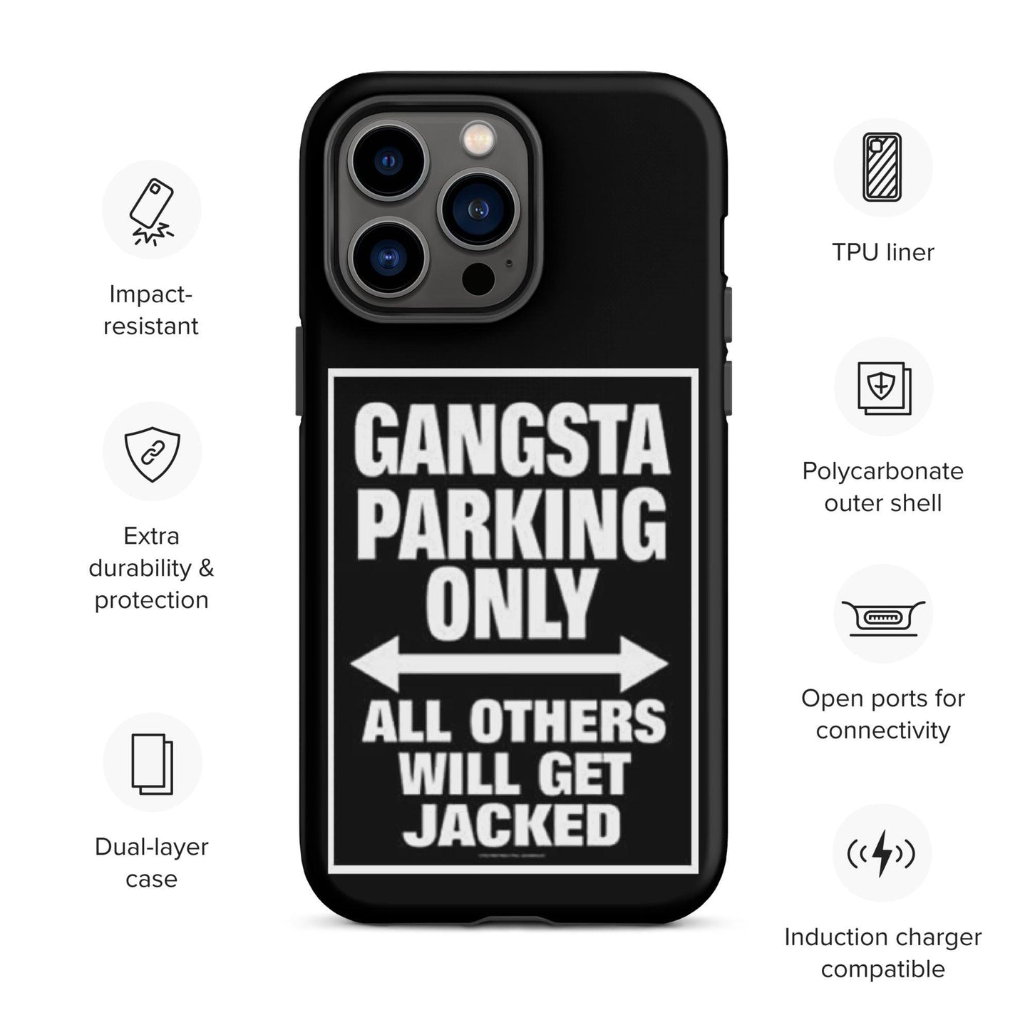 Gangsta Parking Black Tough Case for iPhone® - Sons of SPPhillips