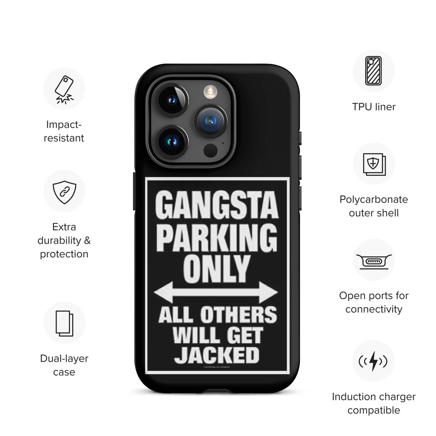 Gangsta Parking Black Tough Case for iPhone® - Sons of SPPhillips