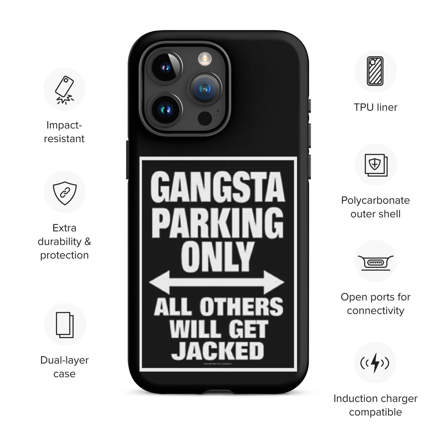 Gangsta Parking Black Tough Case for iPhone® - Sons of SPPhillips