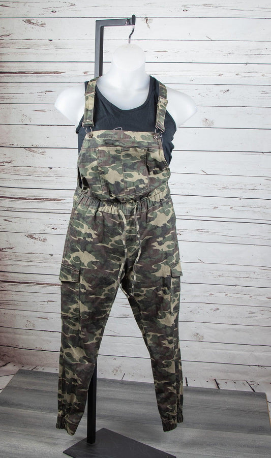 Almost Famous Relaxed Full Length Camo Cargo Overalls w/ Drawstring Waist - Sons of SPPhillips