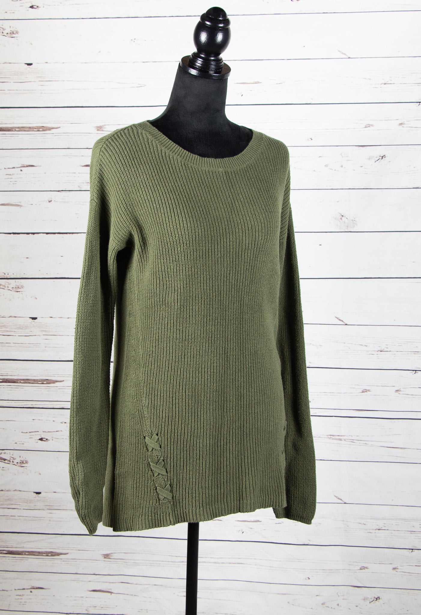 a.n.a. a new approach Olive Tunic Dressy Knit Green Sweater