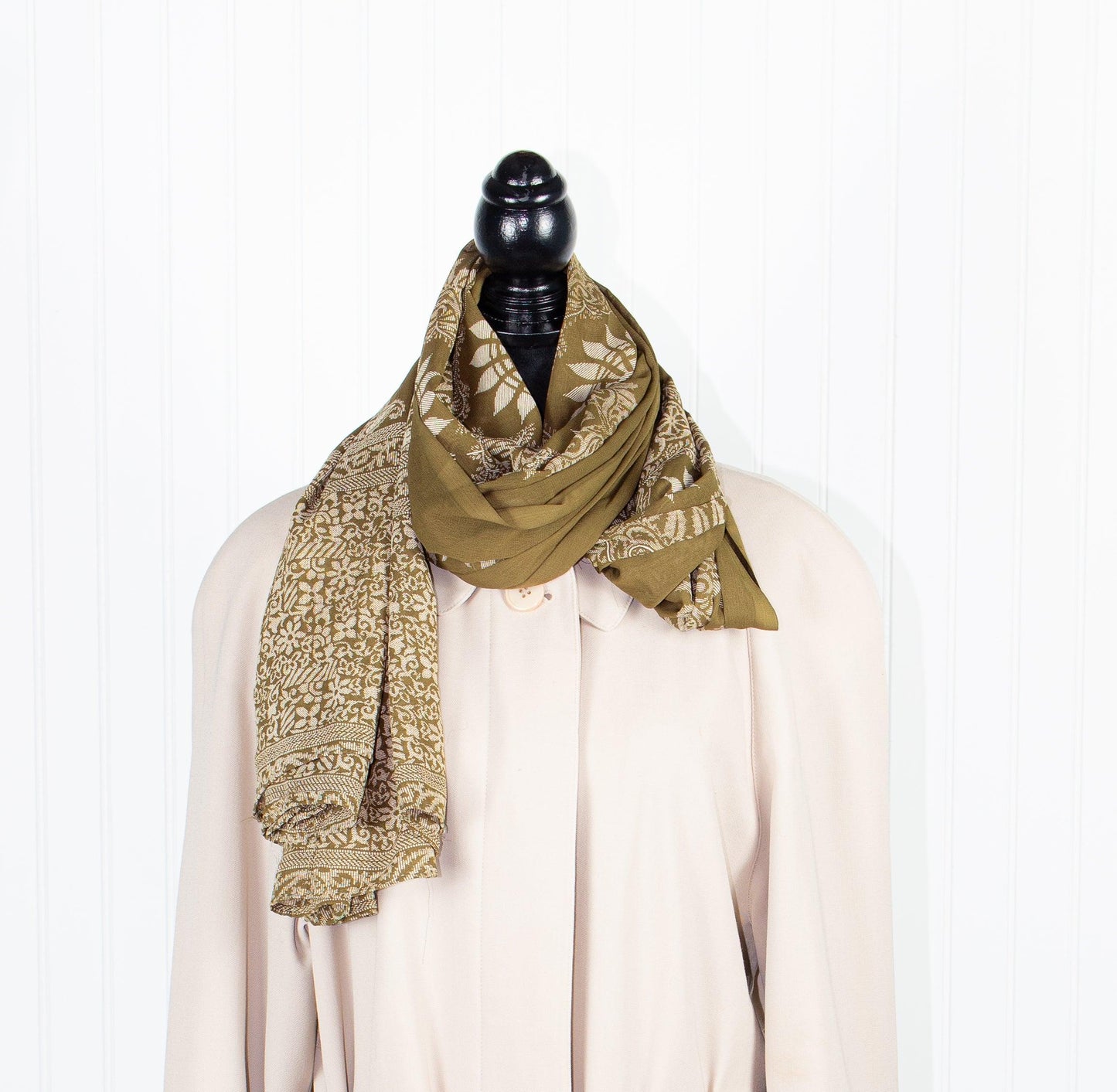 Taupe w/ Beige Print Shawl