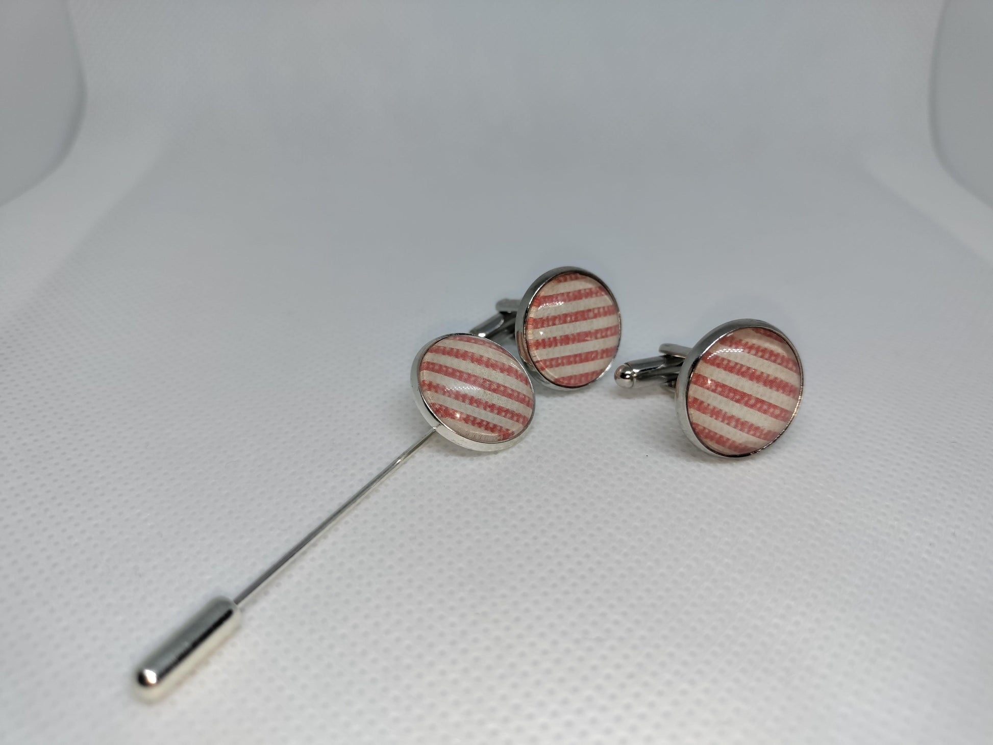 Stripe Red cufflink set - Sons of SPPhillips