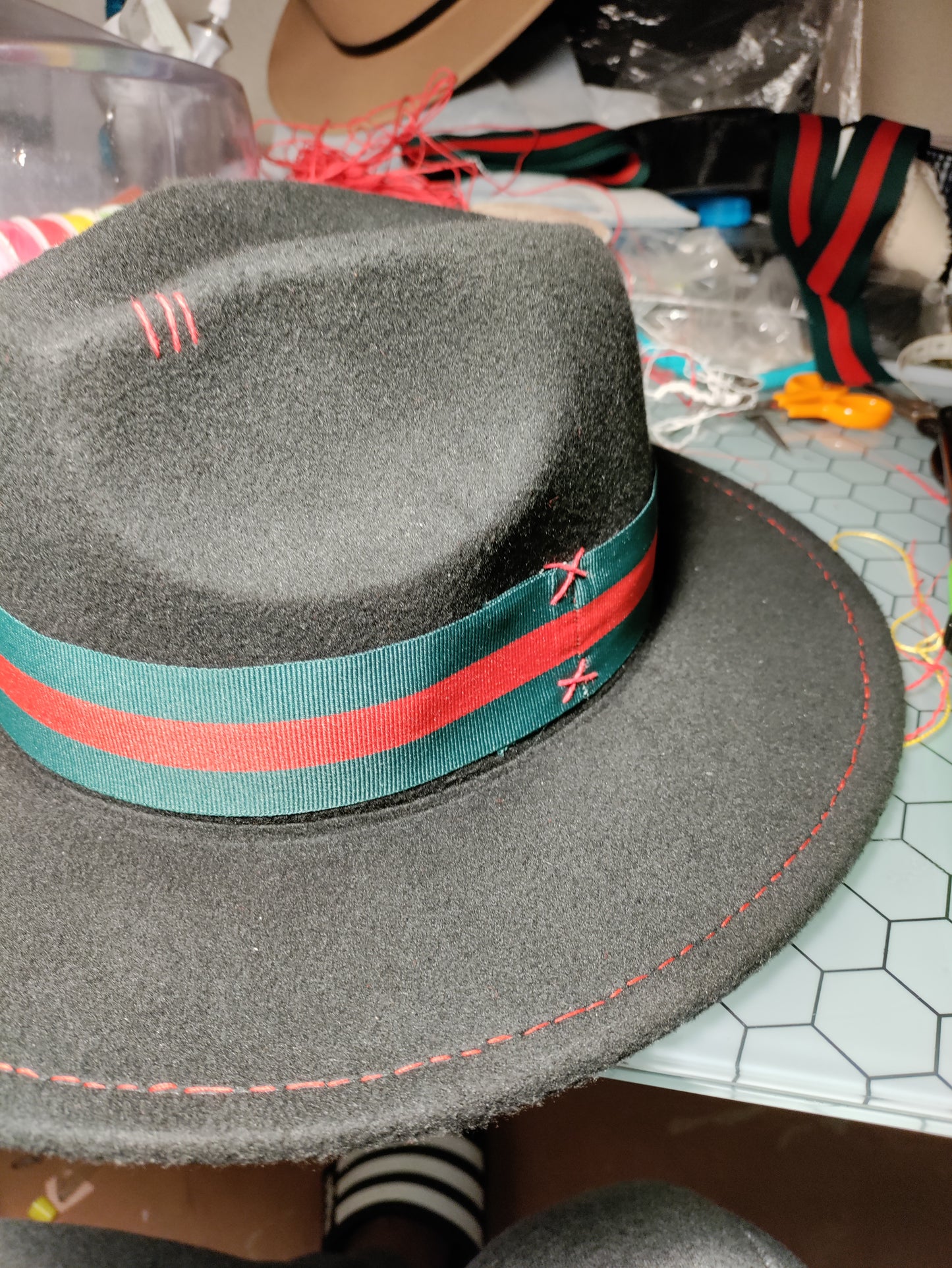 Black Fedora Brin Hat