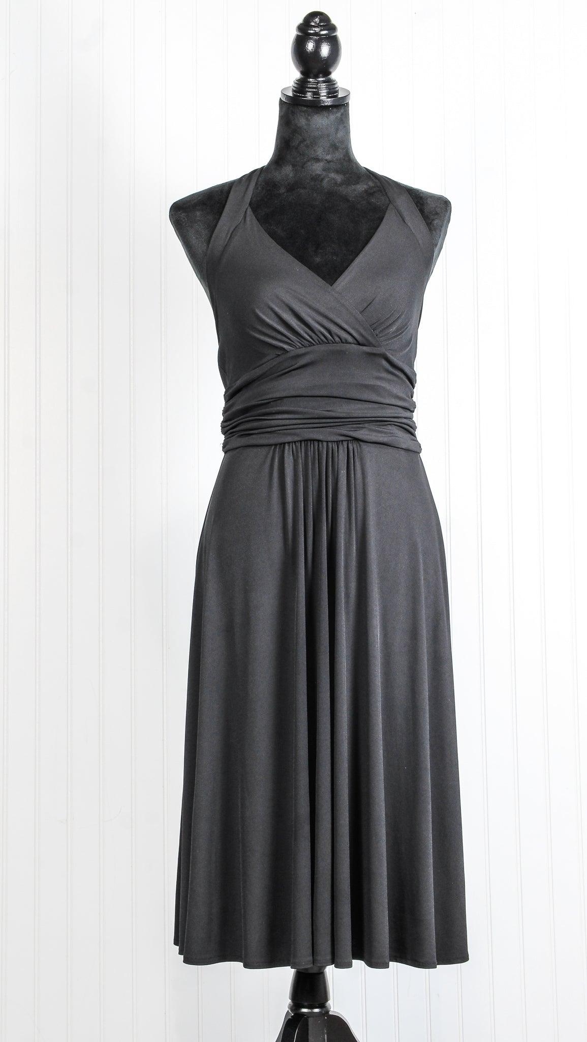 Draped Twist Halter Tie Back Evening Dress - Sons of SPPhillips