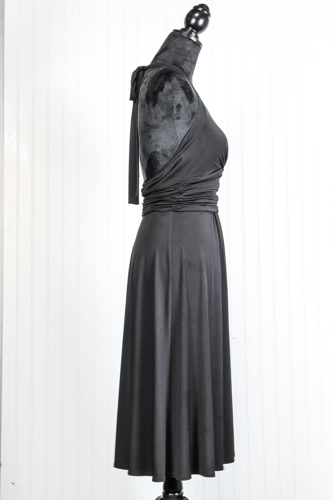 Draped Twist Halter Tie Back Evening Dress - Sons of SPPhillips