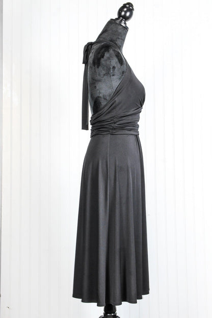 Draped Twist Halter Tie Back Evening Dress - Sons of SPPhillips