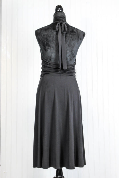 Draped Twist Halter Tie Back Evening Dress - Sons of SPPhillips
