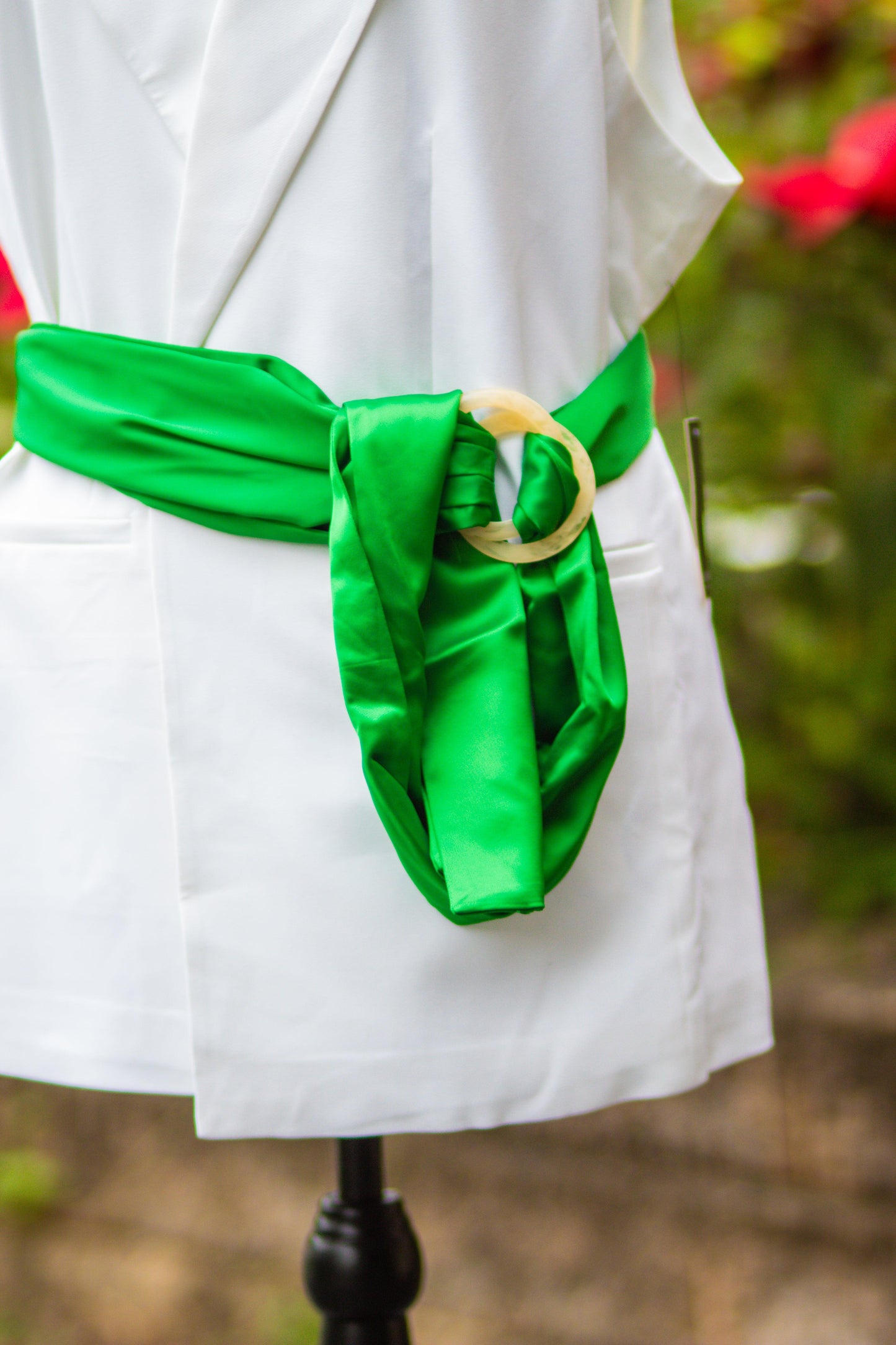ELOQUII Sleeveless White Vest Jacket Ribbon Belt Elegant - Sons of SPPhillips
