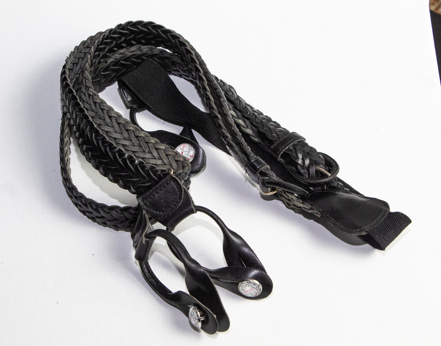 Herringbone Braided Leather Suspenders