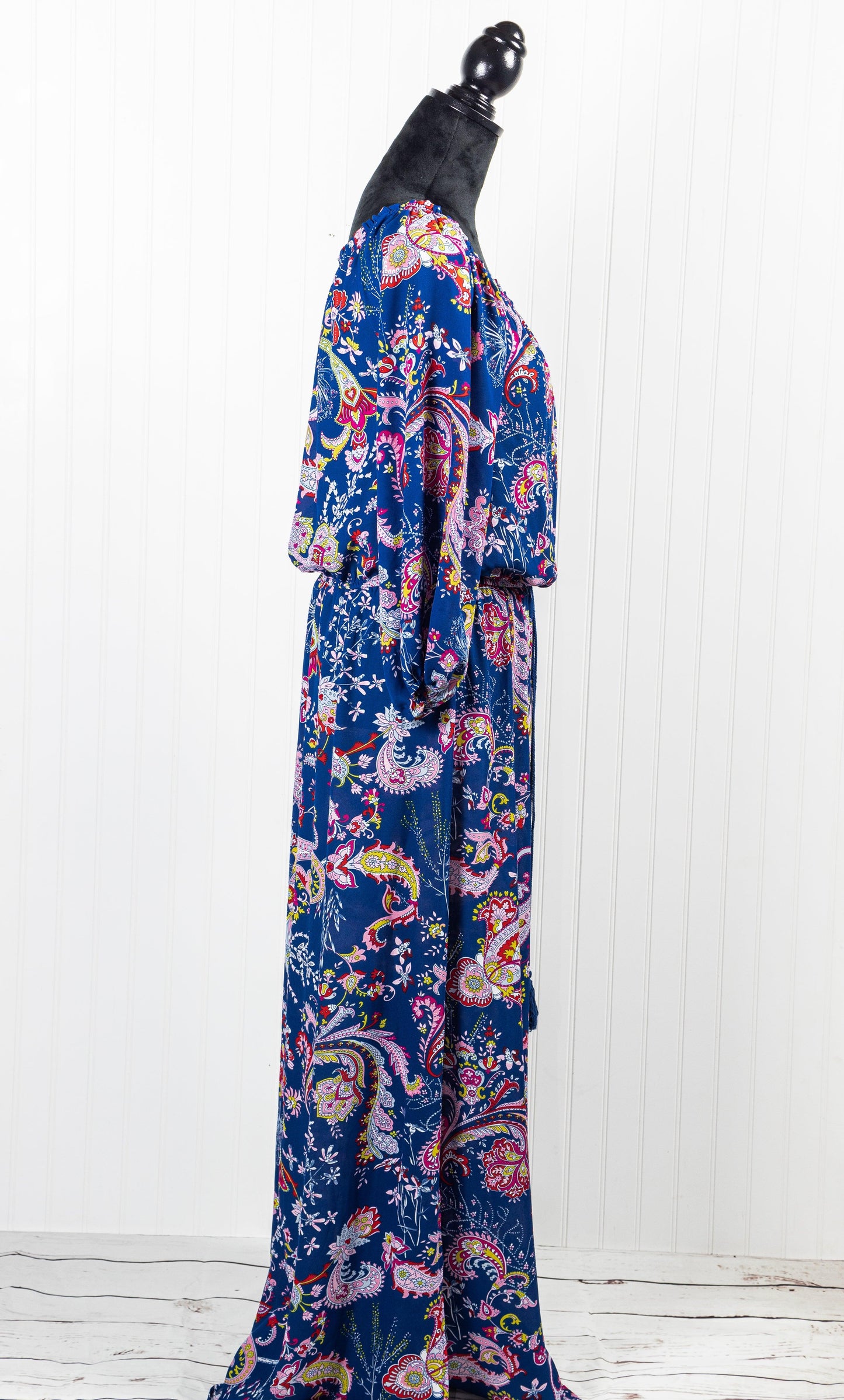 Bisou Bisou Michele Bohbot Floral Long Sleeve Maxi Dress