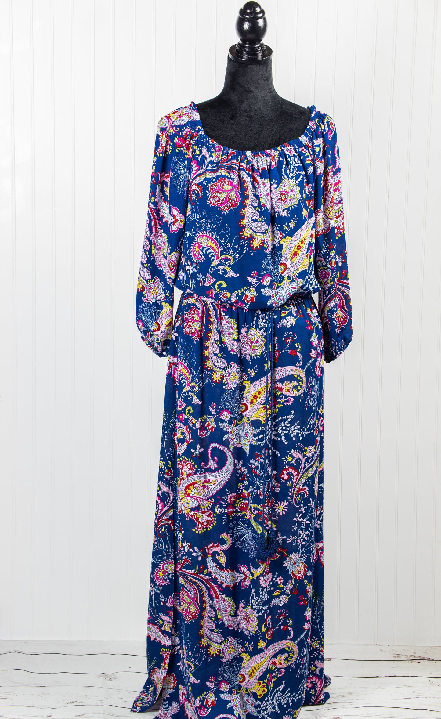 Bisou Bisou Michele Bohbot Floral Long Sleeve Maxi Dress