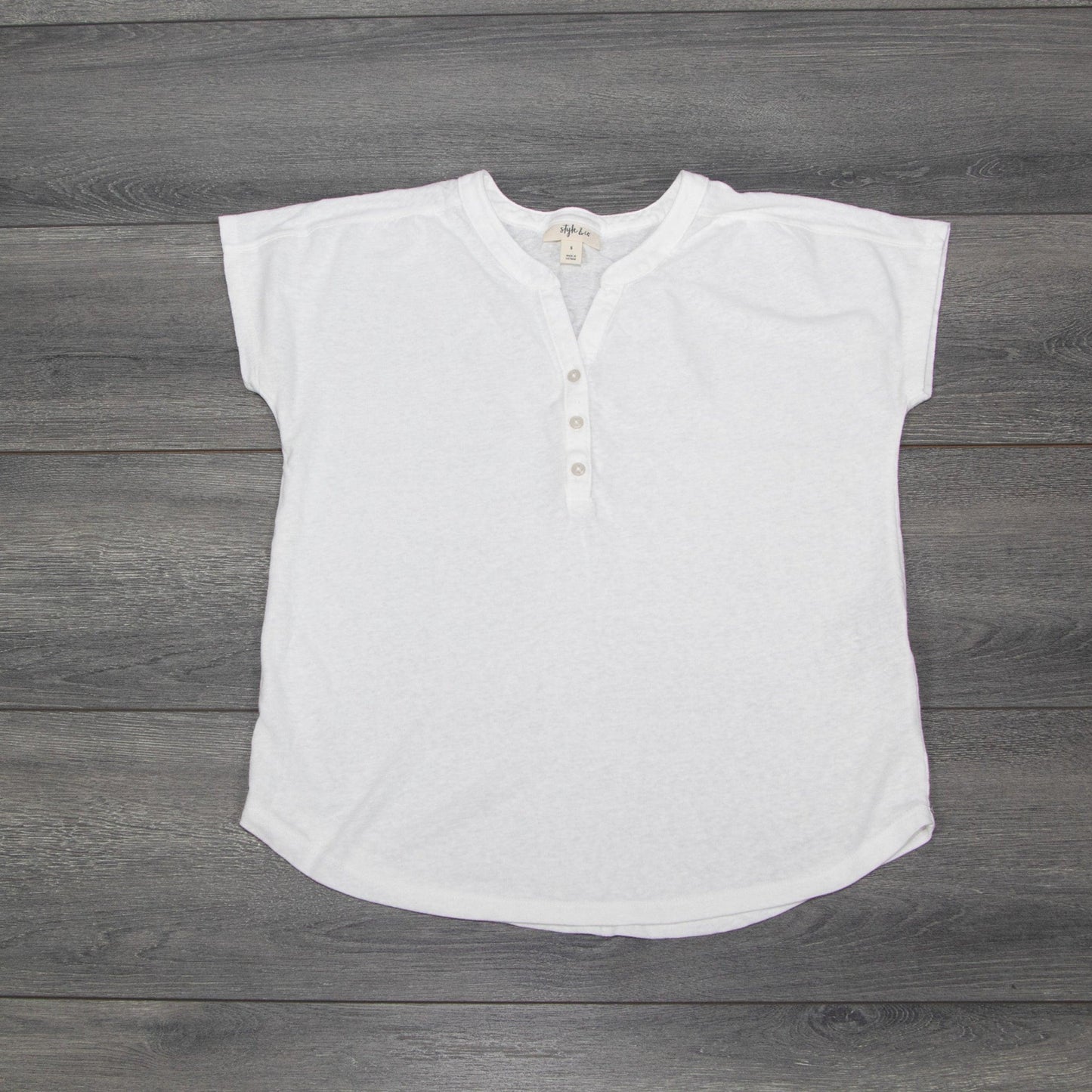 Style & Co Womens White Henley - Sons of SPPhillips
